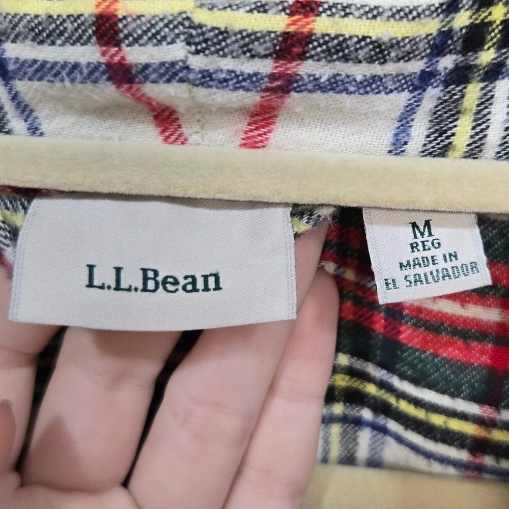 L.L. Bean Flannel Robe‎ Men Medium Red Tartan Plaid Loungewear Cabin Long Modest